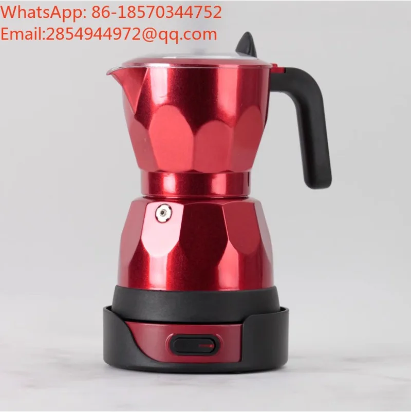 Household Transparent Electric Mocha Pot Aluminum Coffee Maker Simple and Portable