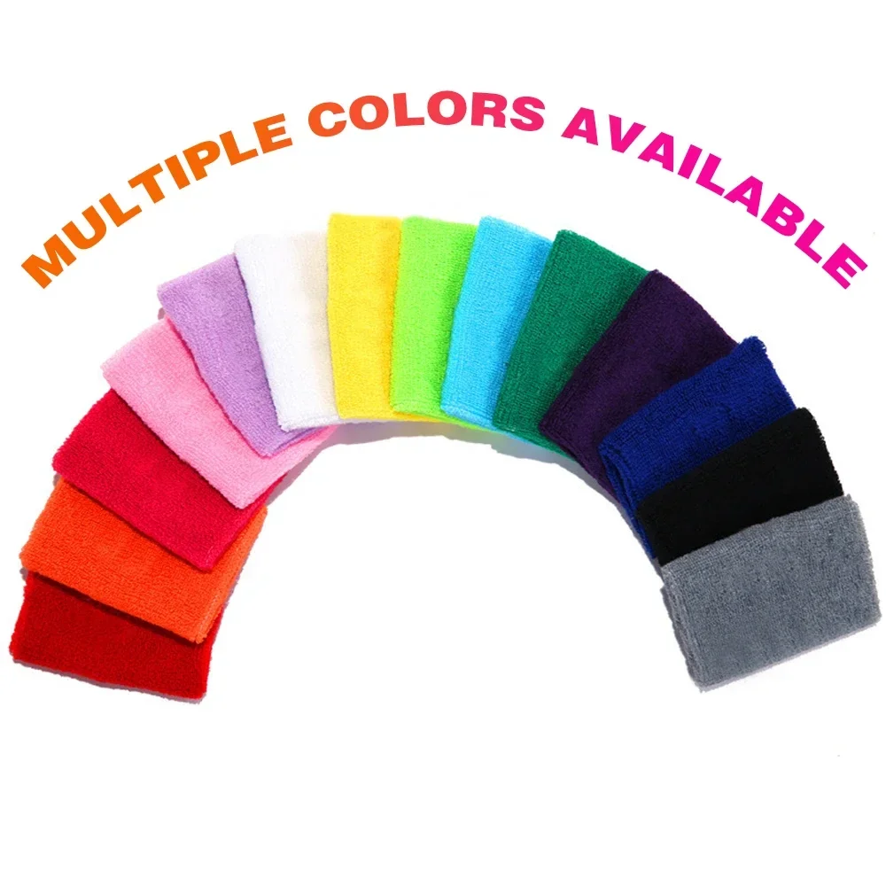 1Pair Sweat Towel Cuff Wristband Sport Bracers Wrist Support Band Tennis Wrist Guard Protector Strap Gym Fitness Run Sweatband