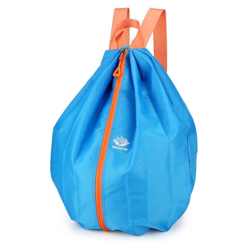 حقيبة جلدية عصرية قابلة للطي حقيبة ظهر رياضية للسفر في الهواء الطلق حقيبة كتف مزدوجة محمولة مقاومة للماء للمعيشة النشطة