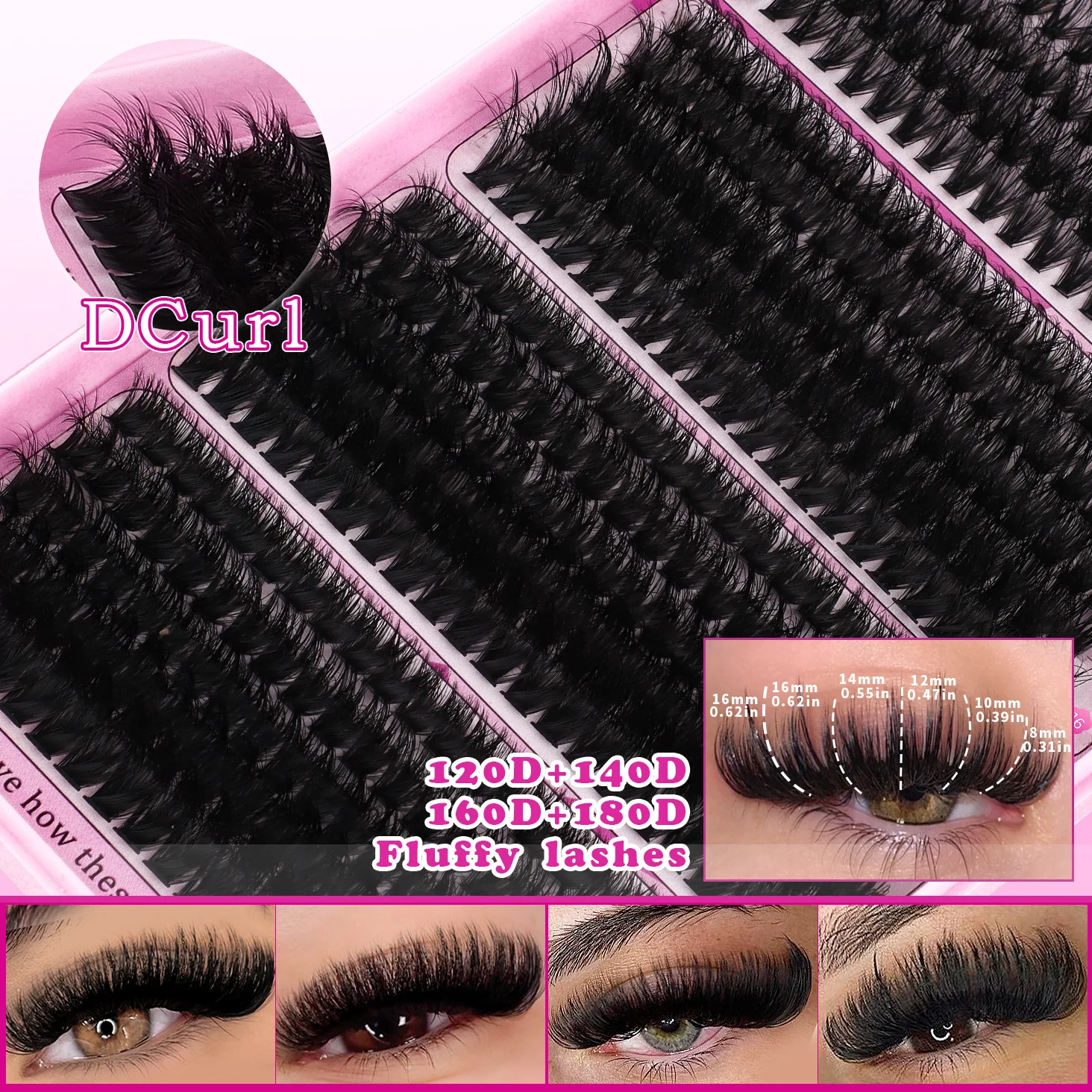 Heißer Verkauf Große Kapazität Einreihige Riemen Anleitung Buch Natürliche Dicke 120D-180D Gefälschte Wimpern Buch Kit