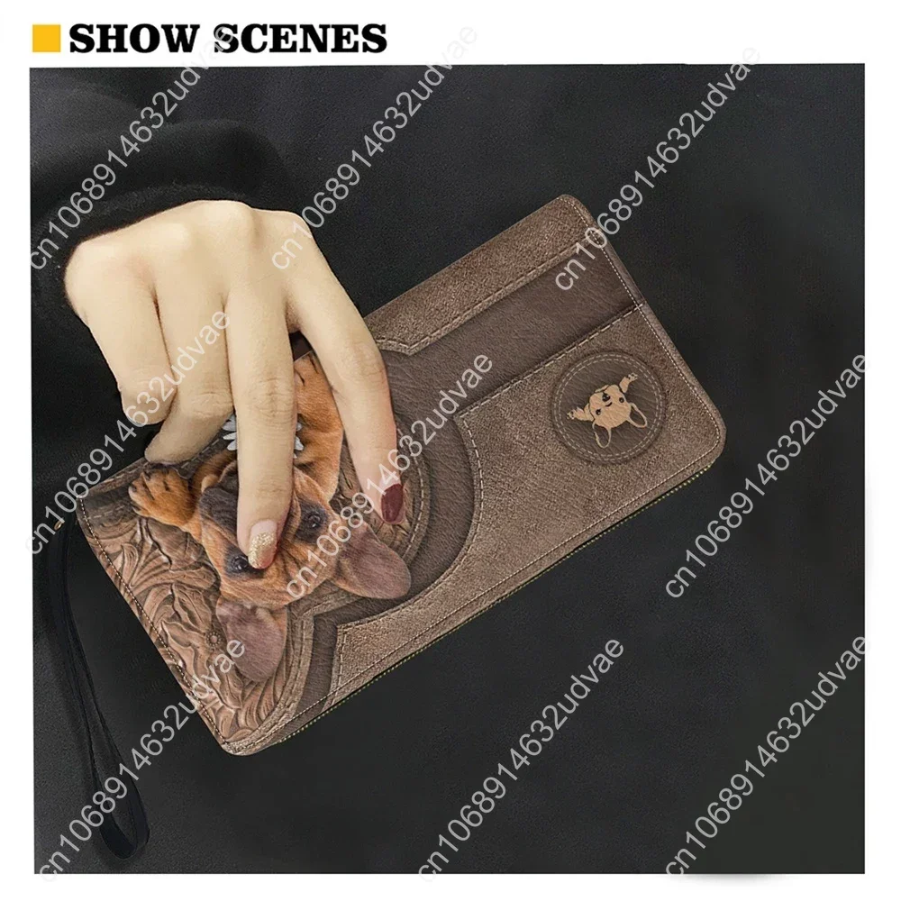 Lovely Pug Printed Women Wallets Kawaii Long Leather Card Holder High Quality Female Purse Zipper Brand Wallet Teen Girls Gifts