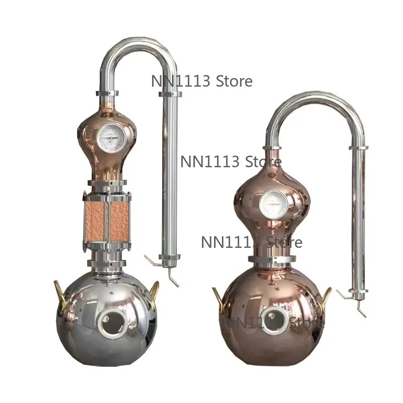 Pure Dew Machine Household Mini Essential Oil Distiller Pure Copper Brandy Distiller Whiskey Brewing Equipment