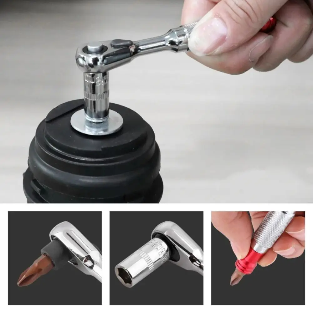 Portable Double End Wrench Anti-skid Handle Mini Mini Ratchet Socket Wrench Compact 1/4 inch 2-In-1 Wrench Hand Tools