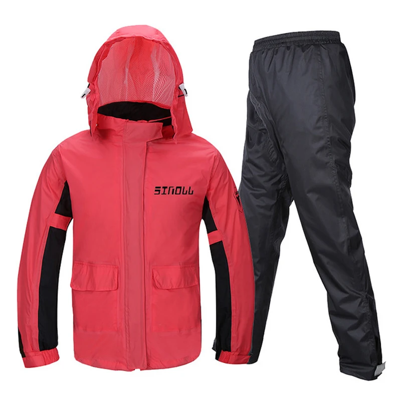 

Raincoat Suit Adult Reflective Motorcycle Riding Waterproof Ultra Thin Outdoor Hiking Fishing Rainproof Protective Gear,H-018