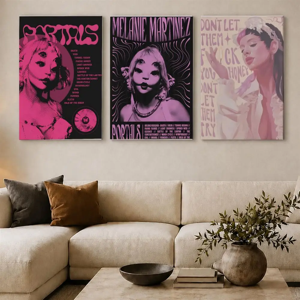Singer M-Melanie Martinez Poster Framed Canvas Wall Art Gallery Wrapped Ready To Hang Living Room Bedroom Home Decor
