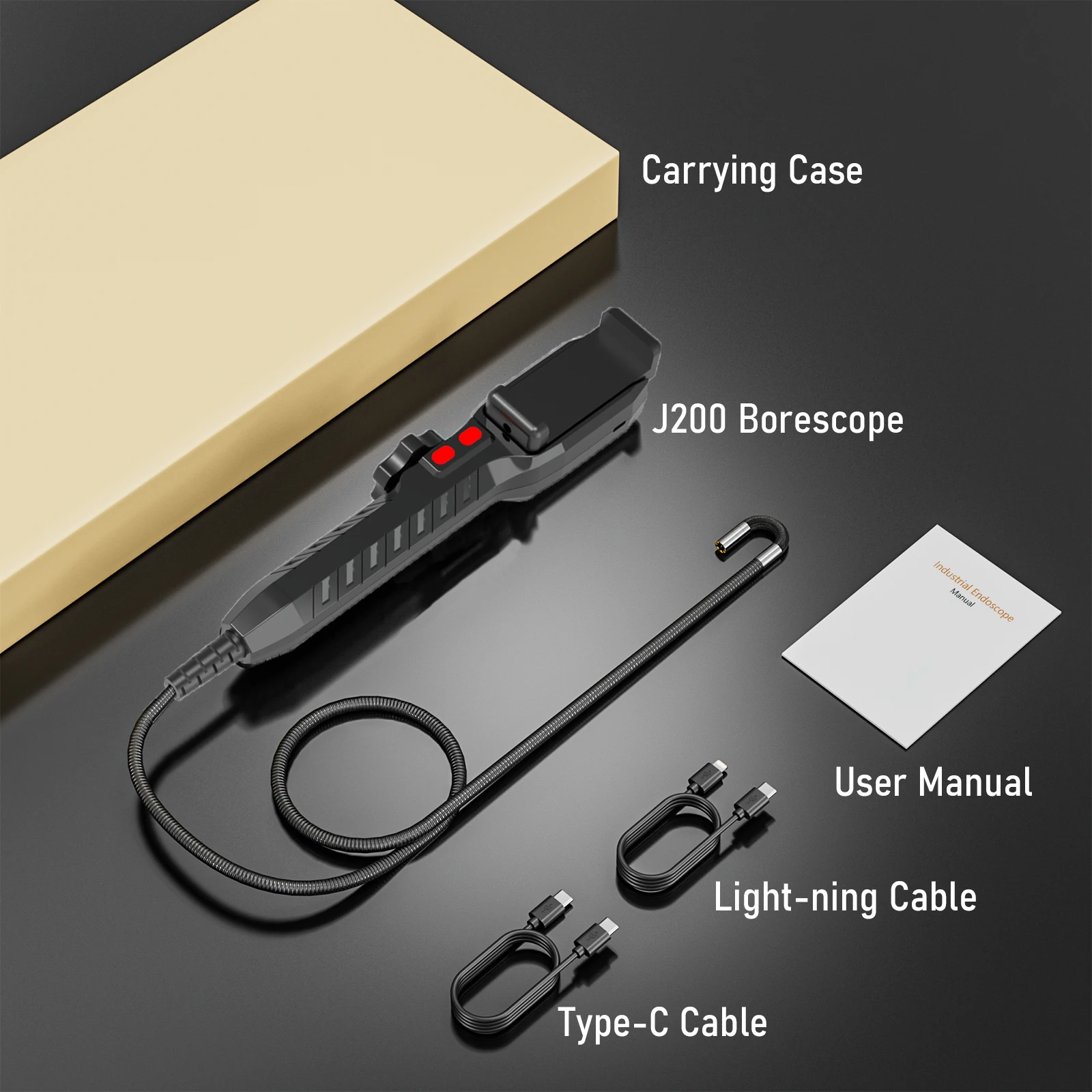 3.9mm/6mm/8mm 360 °   조명이 있는 관절형 내시경 카메라, 안드로이드/iOS 폰과 호환되는 내시경
