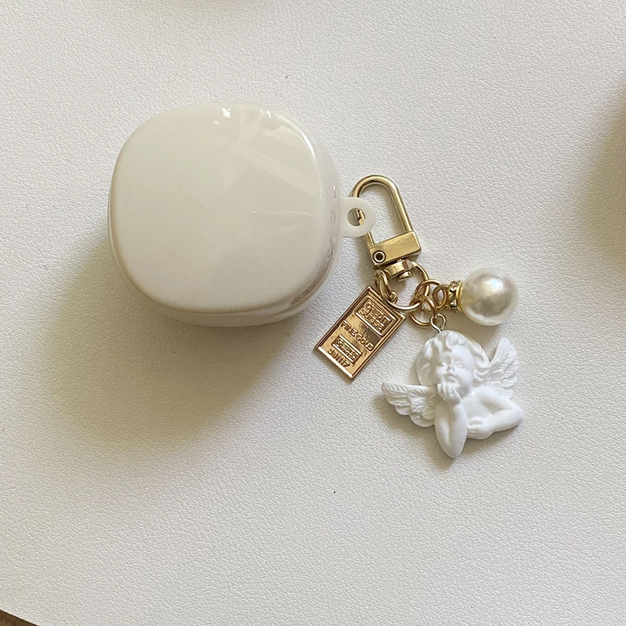 Caso de silicone para samsung galaxy botões fe/live /buds2 2 pro, caso bonito com pêssego/pingente de flor