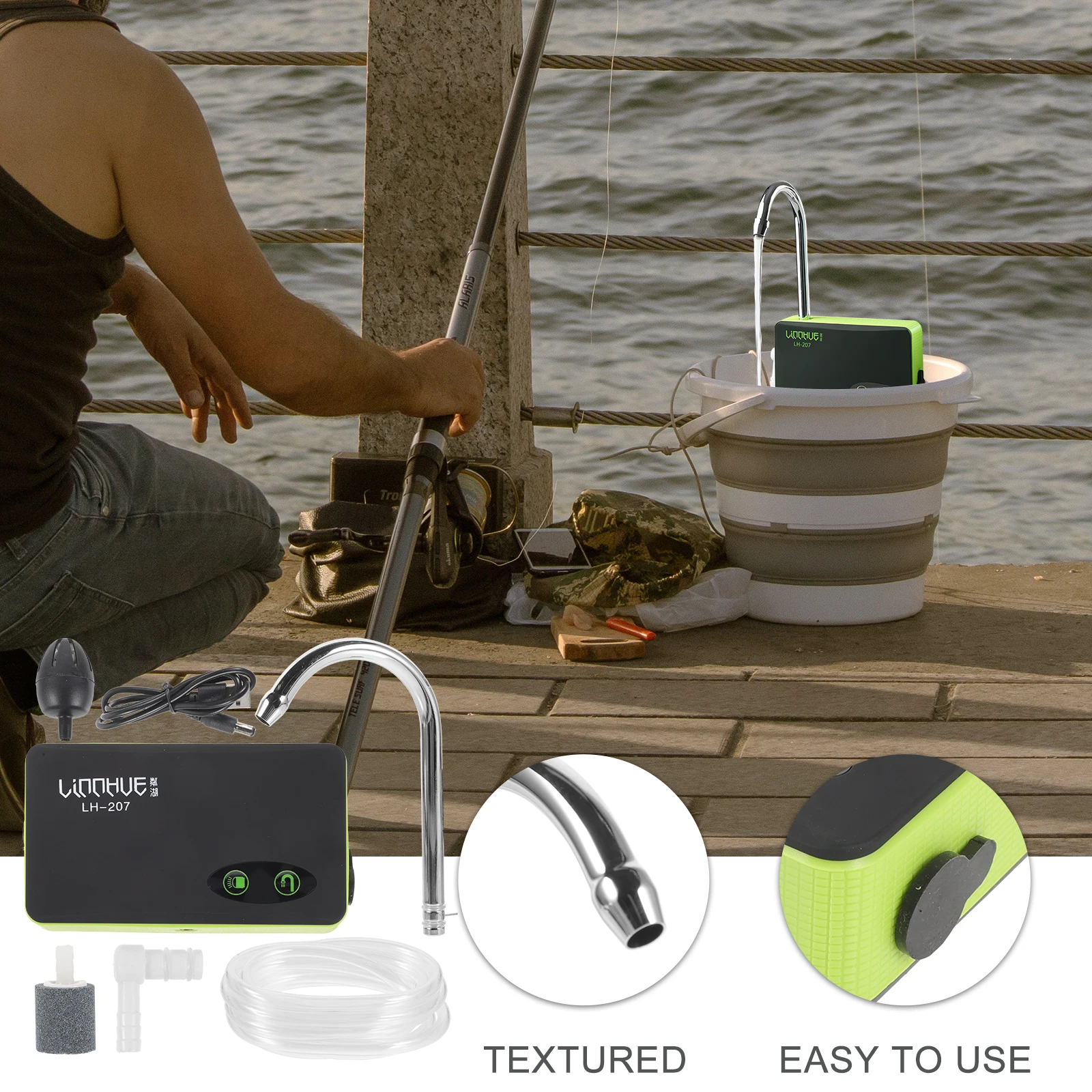 

Professional Oxygen 3in1 Fishing Water Absorber Aeration Three-In- Exchange Sewage Pump Green Gardening Supplies