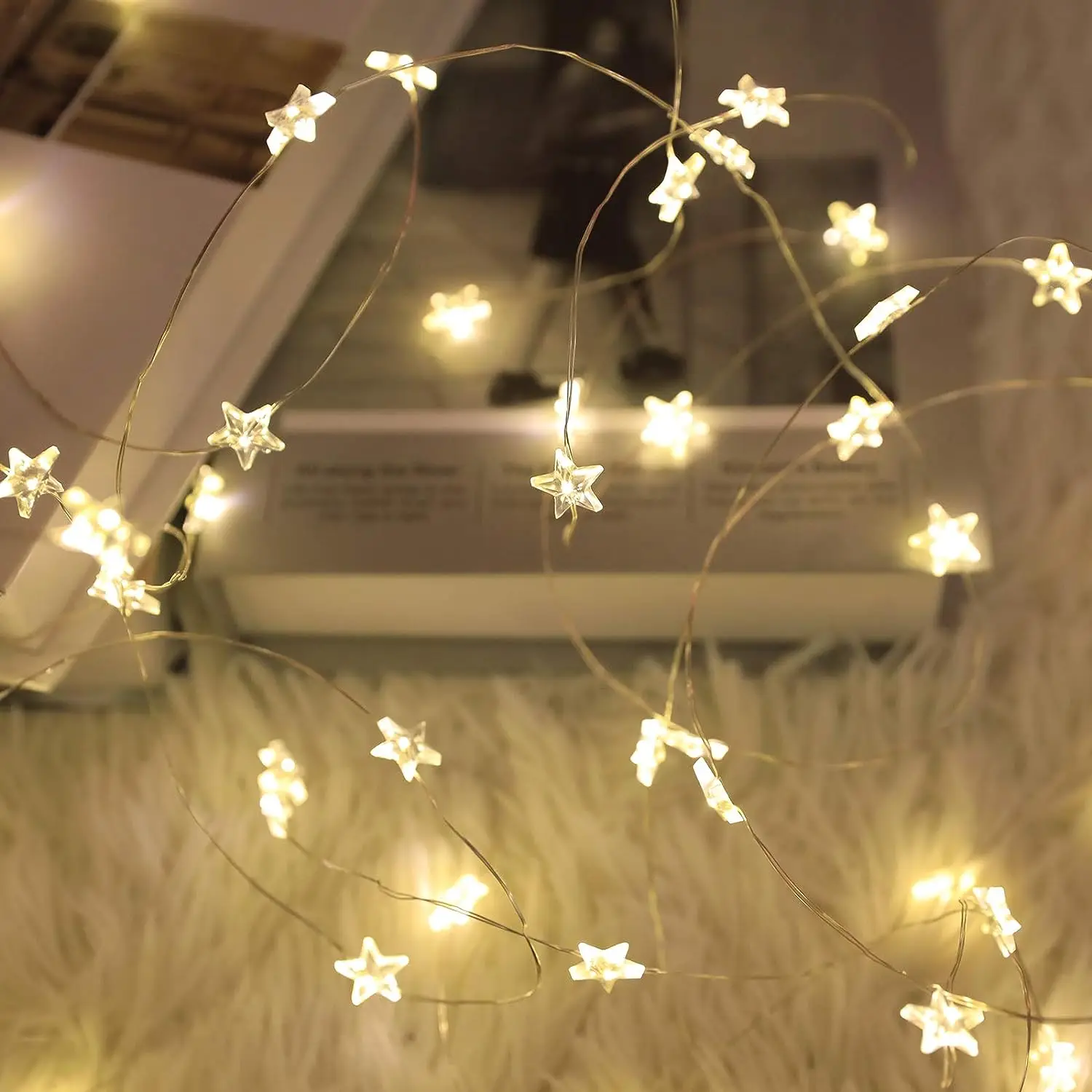 2/4M Star Copper String Light CR2032 Battery Room Decoration LED Fairy Light Christmas Xmas Garland LED String Light Decorative