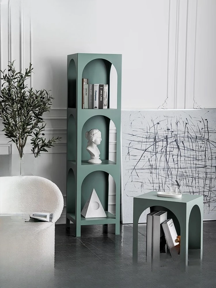 

Bookshelf Shelf Living Room Grid Storage Shelf Small Unit Wrought Iron Multifunctional Display Shelf