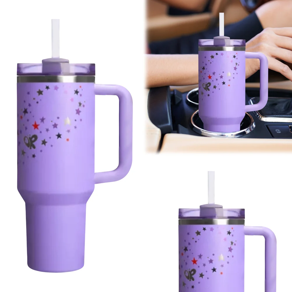 40oz Insulated Tumbler with Lid & Straw Double-Layer Insulated Cup Stainless Steel Vacuum Thermal Insulated Mug for Women Men