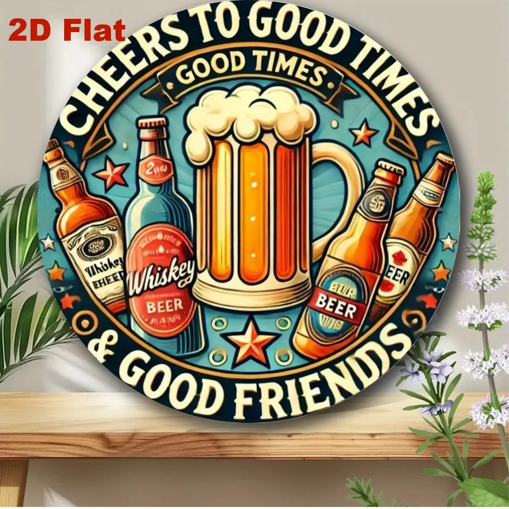 1pc Cheers To Good Times Beer Theme Aluminium Sign Retro Bar Pub Metal Wall Decor for Man Cave Garage Home Bar