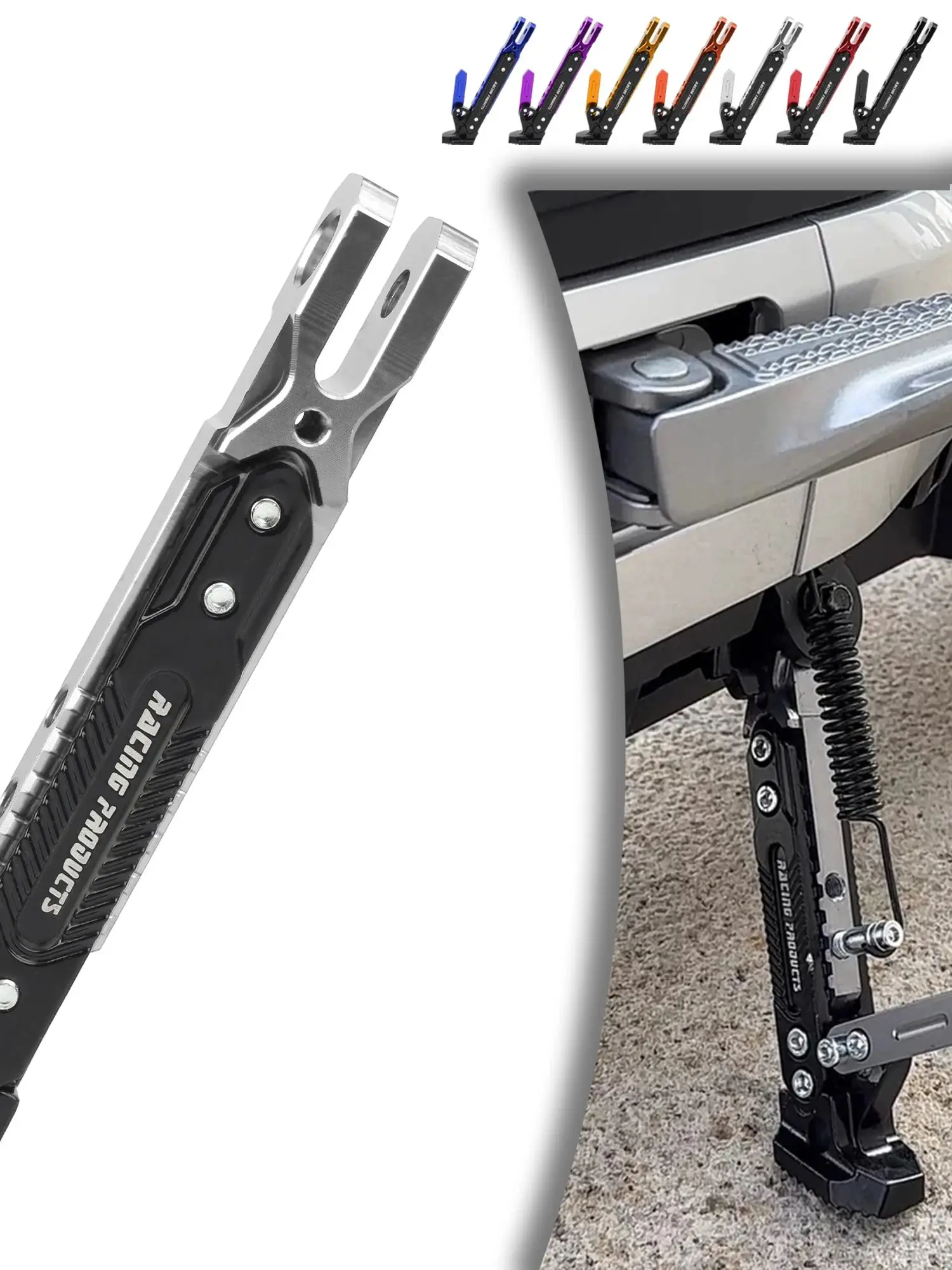 AliExpress PowerMotor 18-24 cm Universal Motorcycle Kickstand Adjustable Parking Kickstand Bracket Foot Side Supporter Dirt Bike Motorbike Accessories