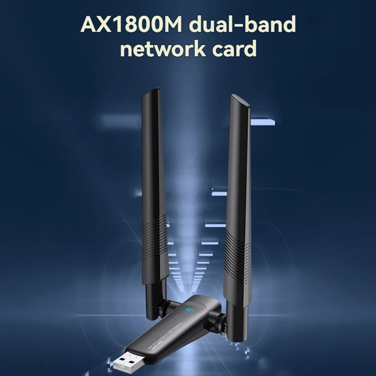 (DT37) 1800Mbps WiFi 6 USB Adapter 5G/2.4GHz Wi-Fi Wireless Network Card High Gain Antenna