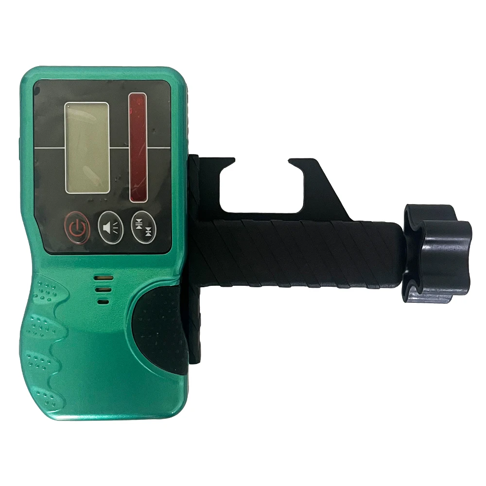 HEIPOE ตัวรับระดับเลเซอร์แบบหมุนปรับระดับได้เอง / เครื่องตรวจจับระดับเลเซอร์แบบหมุนกลางแจ้งพร้อมที่หนีบสำหรับงานหนัก