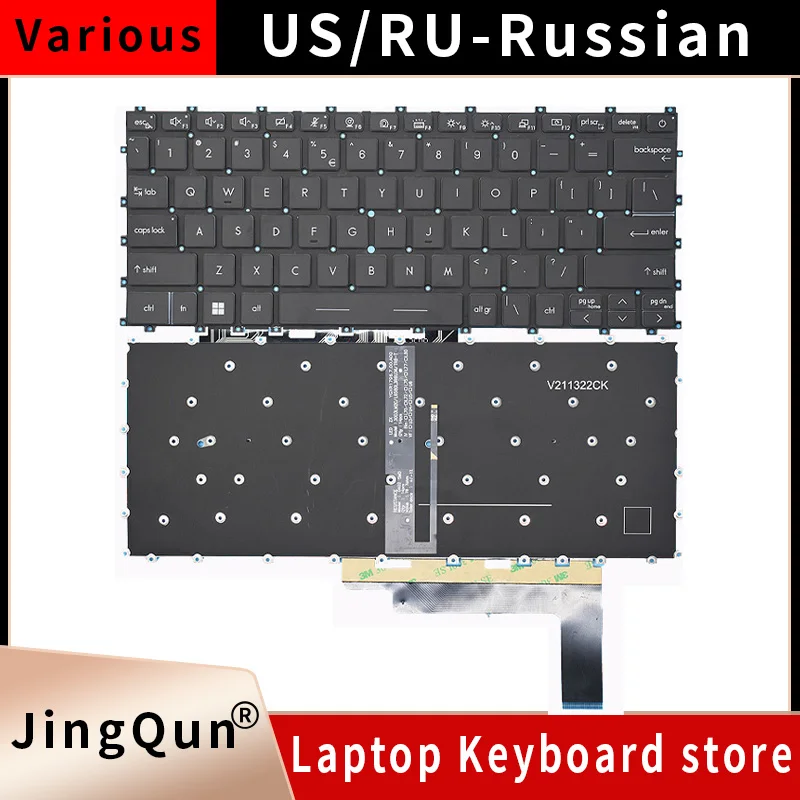 

Replacement US/RU backlit Laptop Keyboard For MSI Modern 14 C12MO C11M C13M C5M C7M MS-14JK MS-14J 14J3 14J1 V211322BK