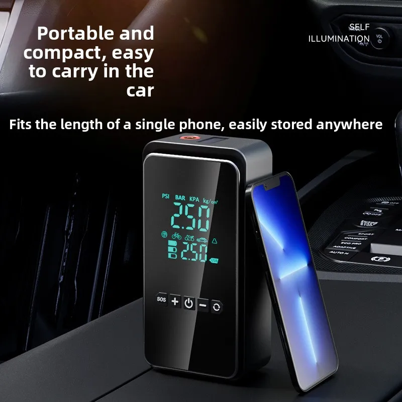 Pompe à air portative sans fil pour voiture - Gonfleur électrique haute pression pour pneus avec charge rapide