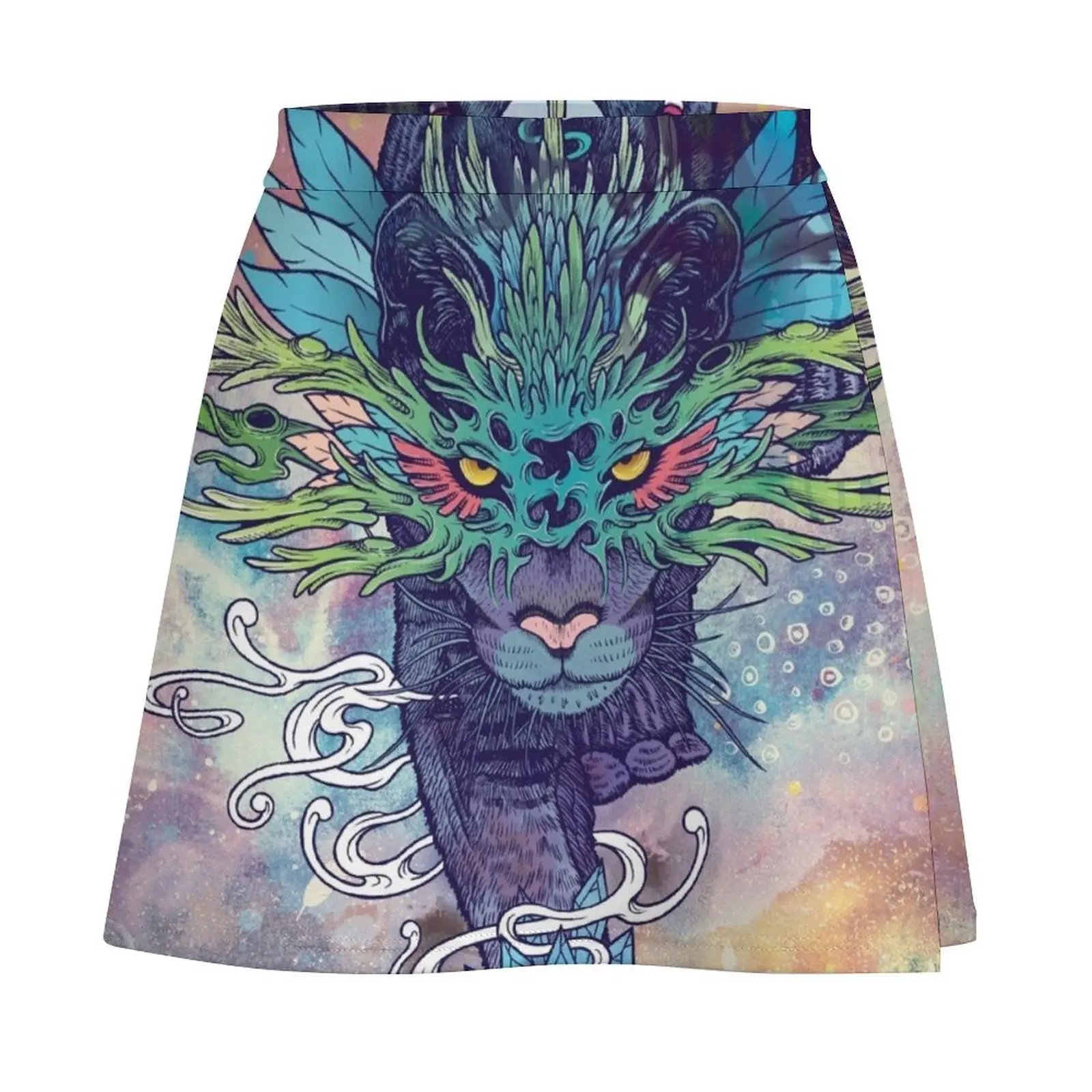 Rok Mini Spectral Cat Rok mini Rok untuk anak perempuan estetika tahun 90an