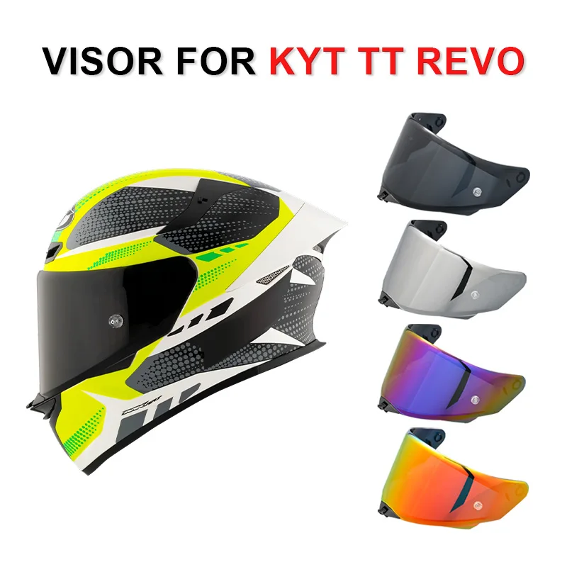 Lente de substituição para capacete de moto TT Revo, viseira para capacete integral KYT TT Revo, proteção anti-UV.