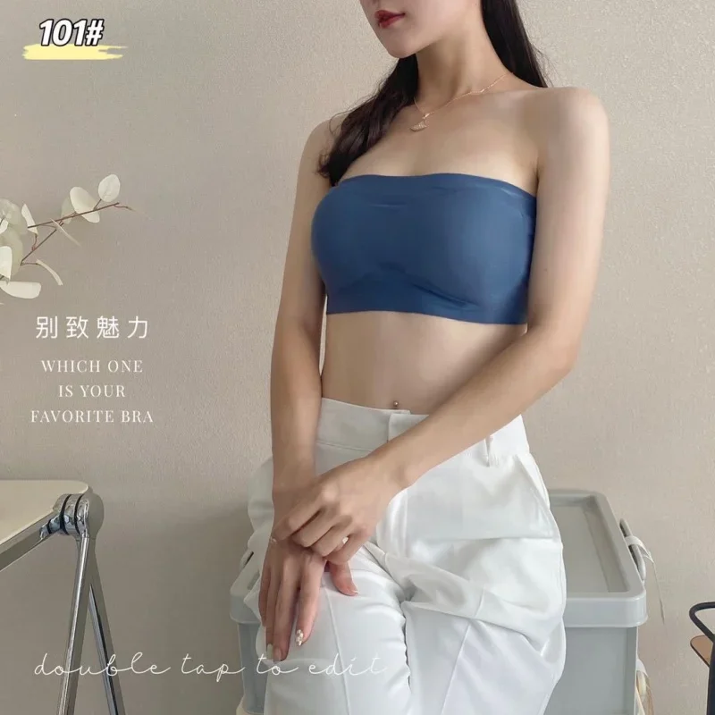 Lady Sexy Underwear Strapless Non-Slip Push up Anti-Emptied Tank-Top Bra and Undershirt Wrapped Chest Beauty Back Inner Wear Tra