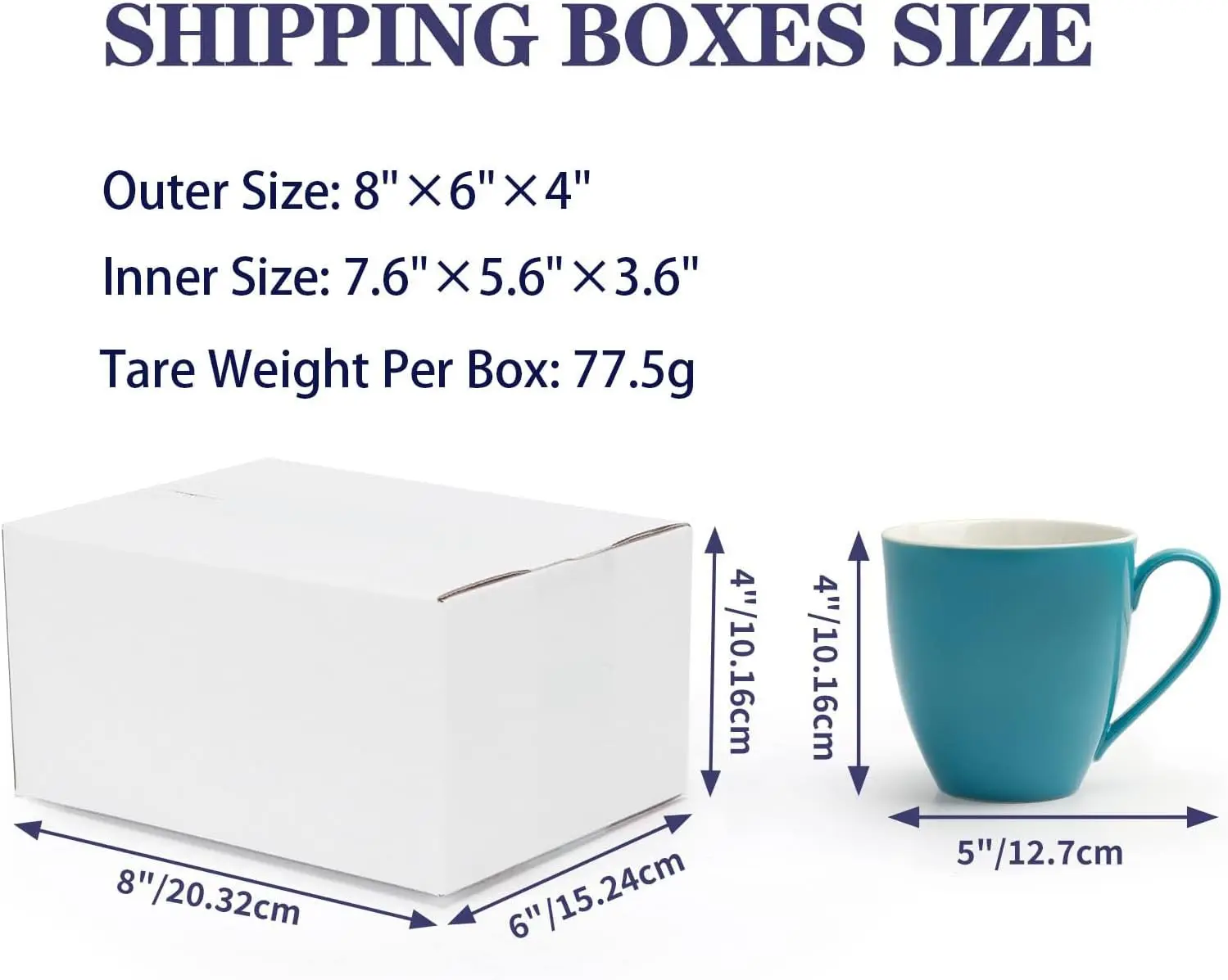 40 Pack Small Shipping Boxes 8x6x4, White Corrugated Cardboard Mailing Boxes for Packing, Business view 6