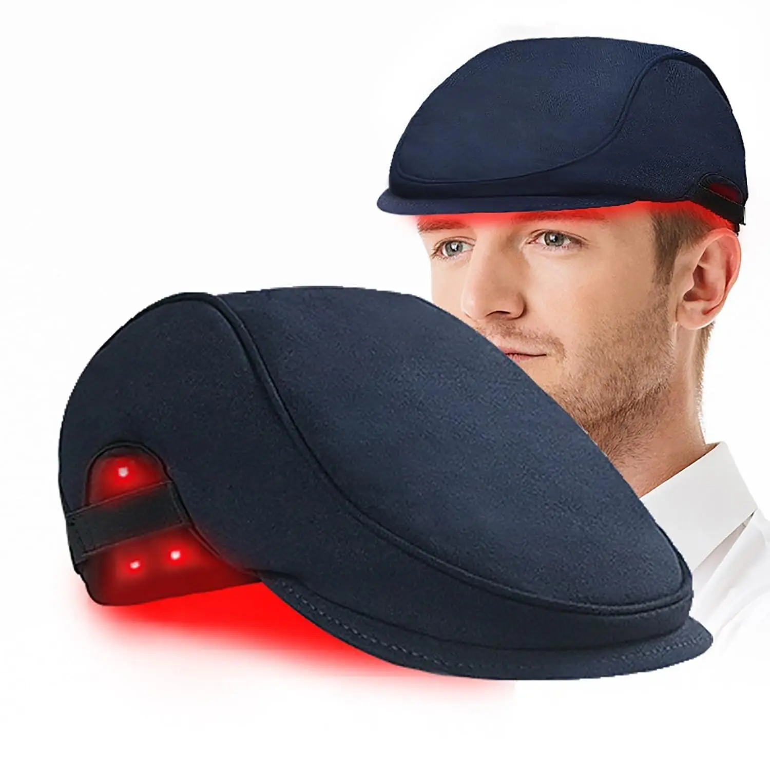 

LED Red Light Therapy Hat 84 Lamp Beads USB Charging Hair Growth Cap Beret 10HZ Pulse Mode for Hair Regrowth Adjustable Size