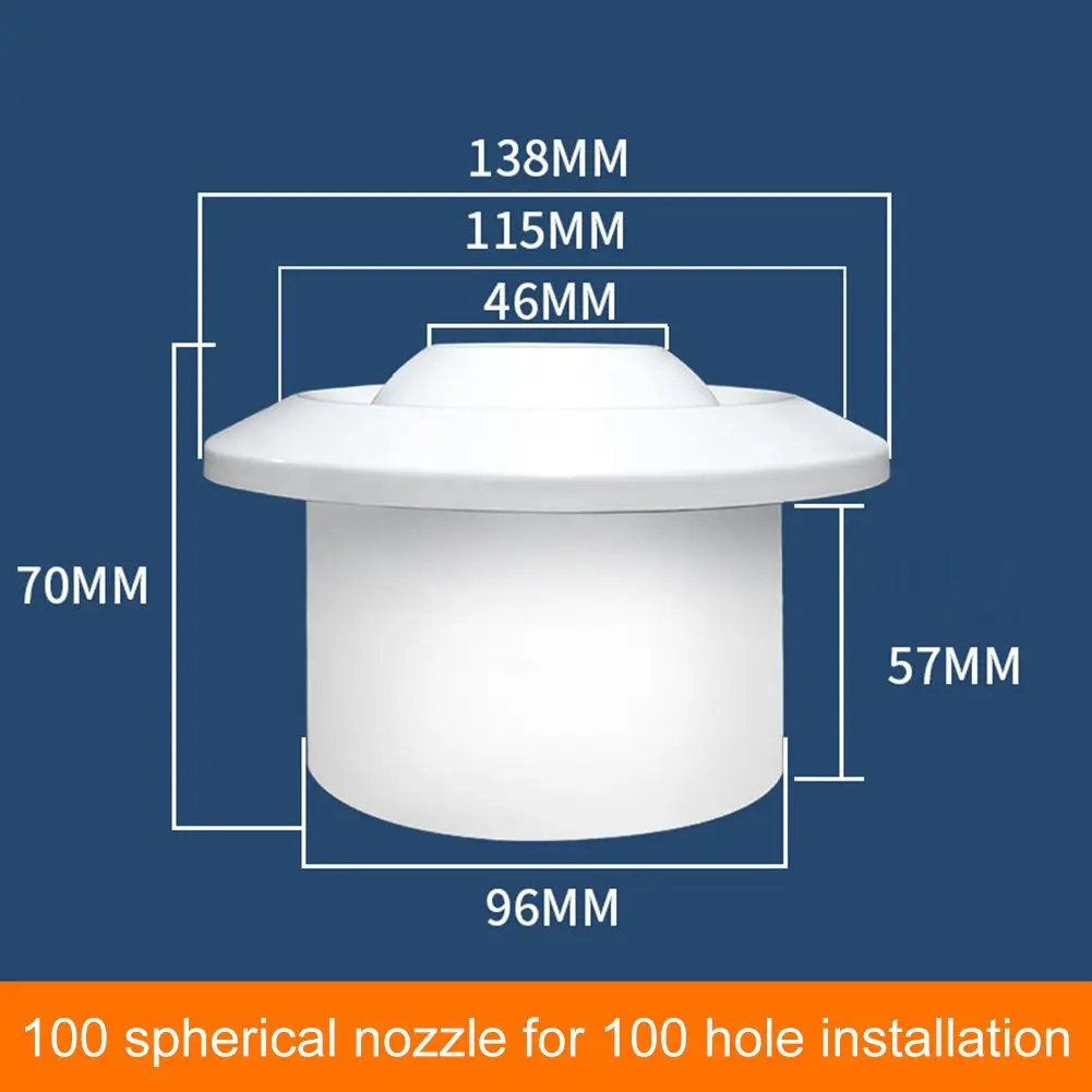 ABS aria condizionata rotonda prese d'aria di scarico 360 ° rotante sferico Jet Vents aria condizionata wc sferico Jet Vent Home Impro