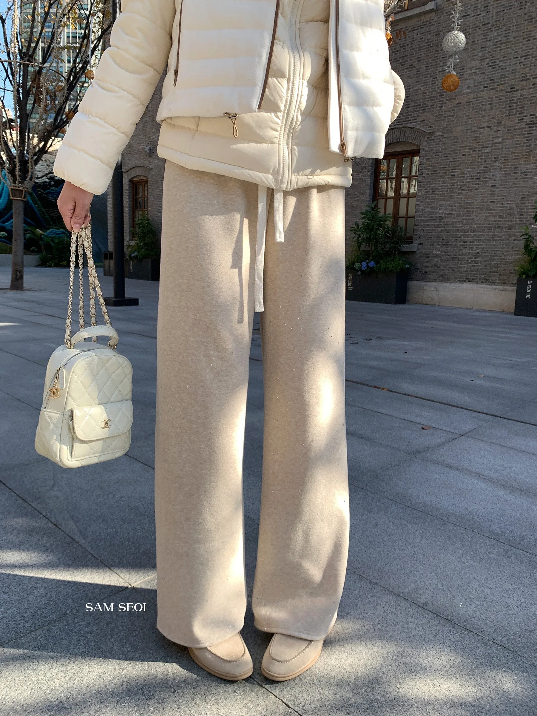 

Брюки-палаццо с высокой талией, прямые, повседневные, для женщин, осень-зима, новые, длинные, в пол