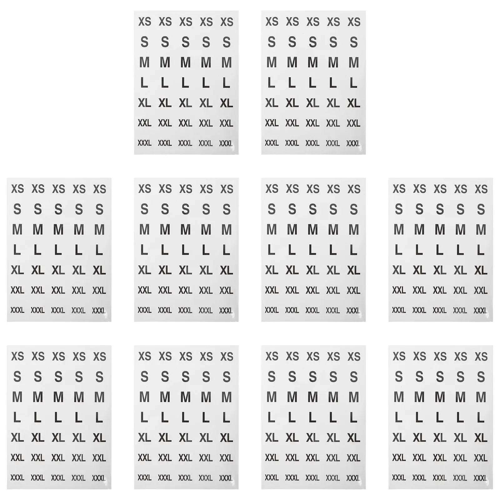 

350 шт. черных круглых самоклеящихся этикеток для одежды, наклейки для размеров одежды, бирки для розничной торговли, этикетки для размеров рубашек