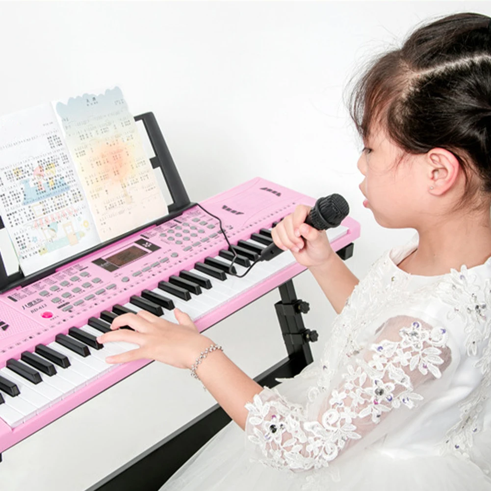 

61 Key Musical Mini Keyboard Piano with Keyboard Stand Digital Portable Synthesizer Keyboards for Kid Beginner Teaching