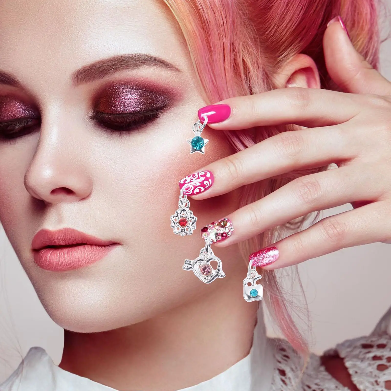 24 個サングラスネイルピアスツールアートパンチチャーム合金装飾ドリル