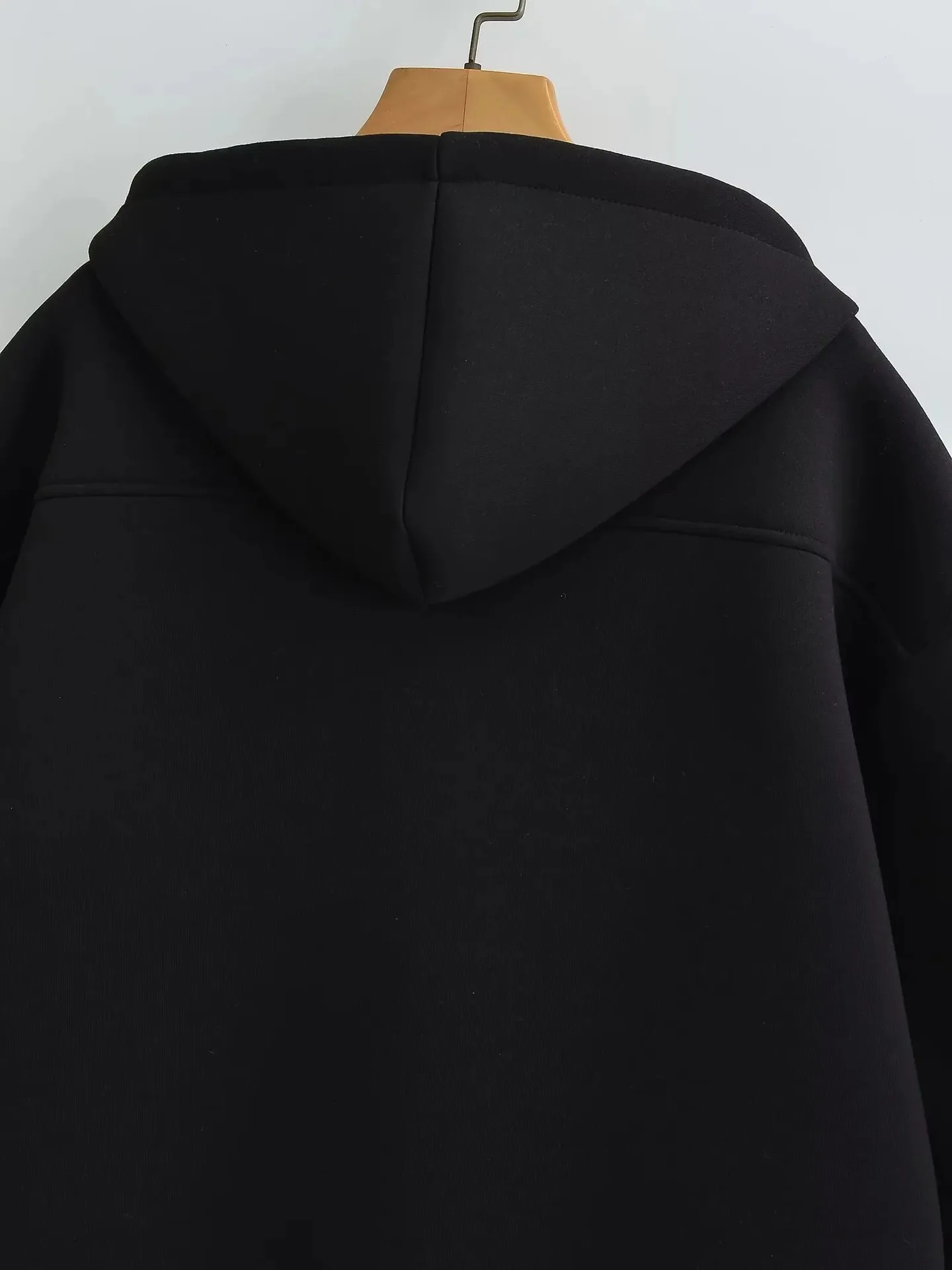 Herbstliche Damen-Freizeitjacke mit Kapuze, lockerer Oversize-Schnitt, Reißverschluss-Hoodie, Sweatshirt, einfarbiger Mantel, schicke Oberbekleidung für Bürodamen, Oberteile – Detail 28