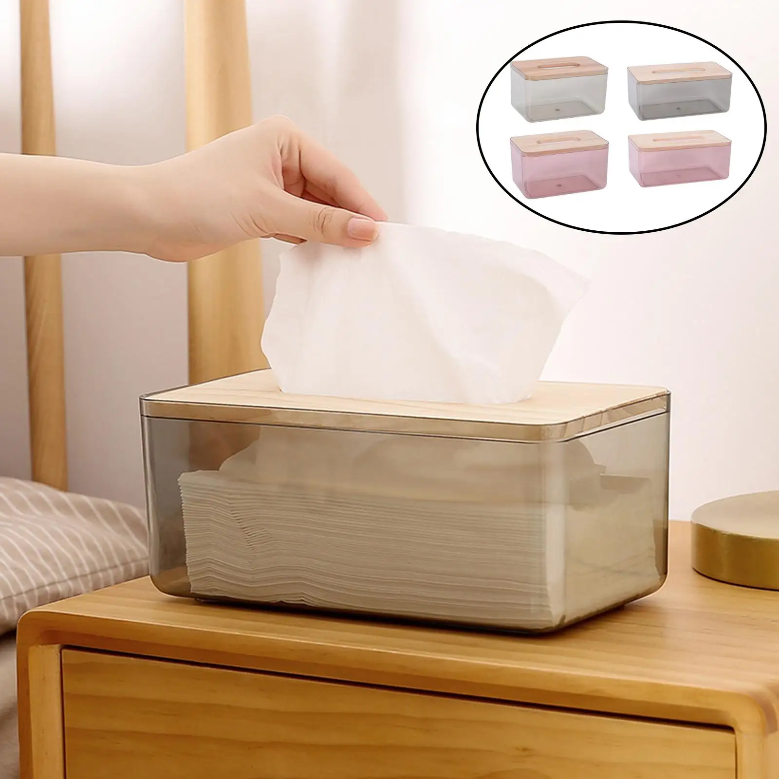 Nordic Tissue Box Bathroom Office Transparent Tissue Paper Napkin Dispenser