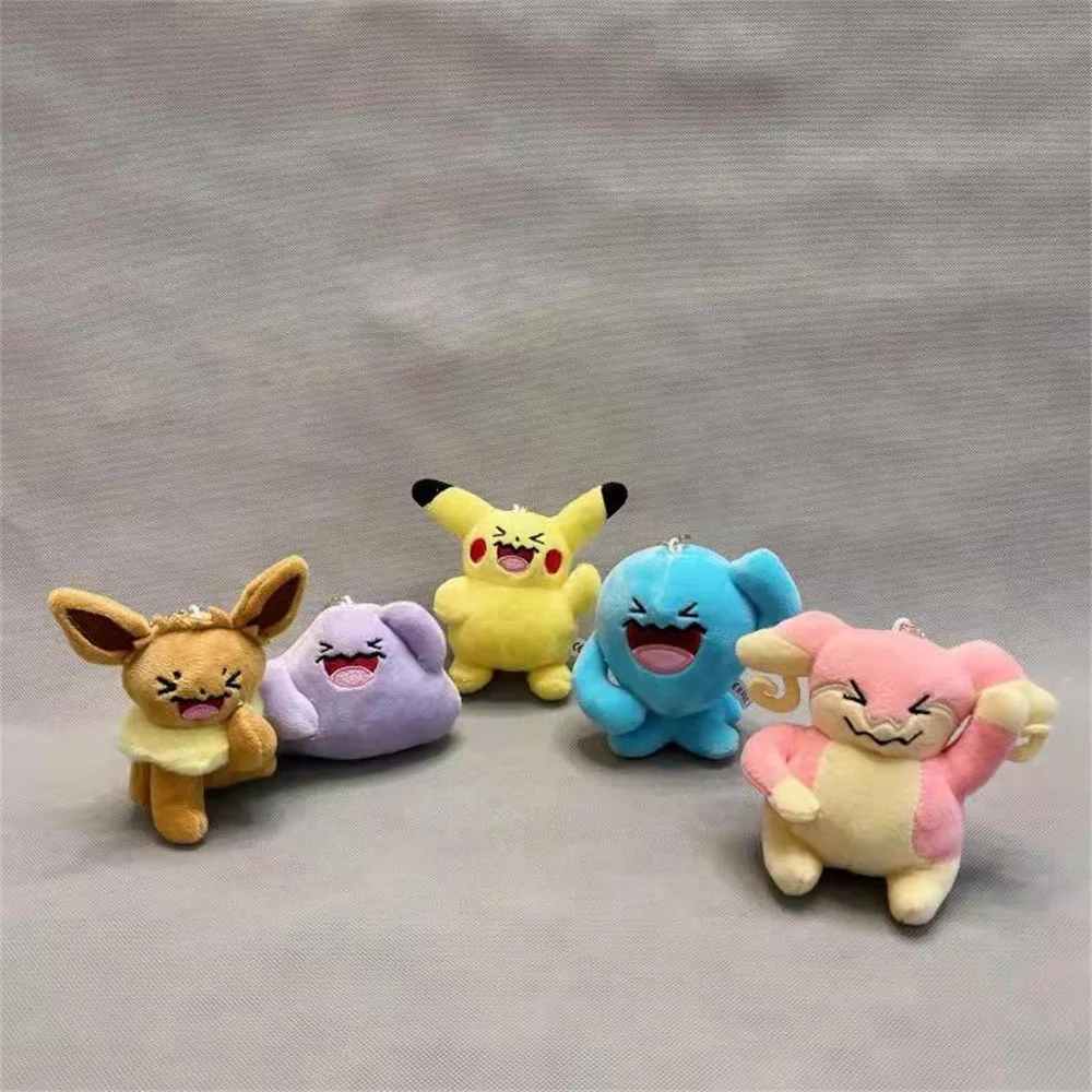 

5pcs/lot Pokemon Wobbuffet Ditto Pikachu Yibu Plush Doll Toy Pendant Keychain 12cm/4inch Toys Stuffed Animal Doll Christmas Gift