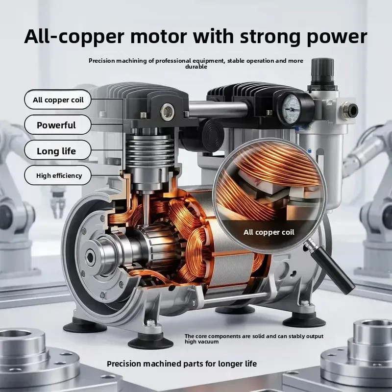 For Oil-Free Industrial Vacuum Pump Small Air Defoaming Negative Pressure Large Flow Adjustable