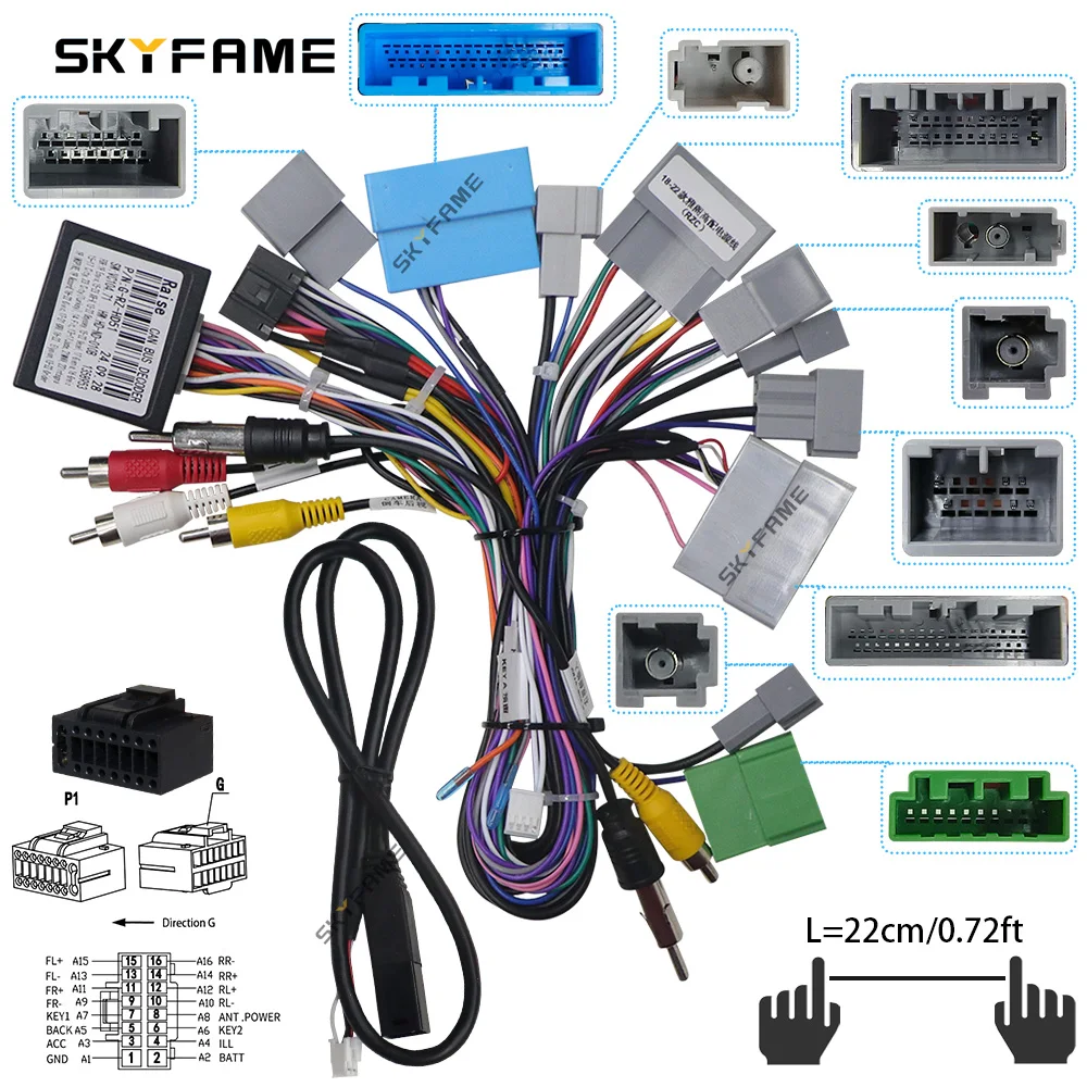 SKYFAME Car 16pin Wiring Harness Adapter Canbus Box Decoder