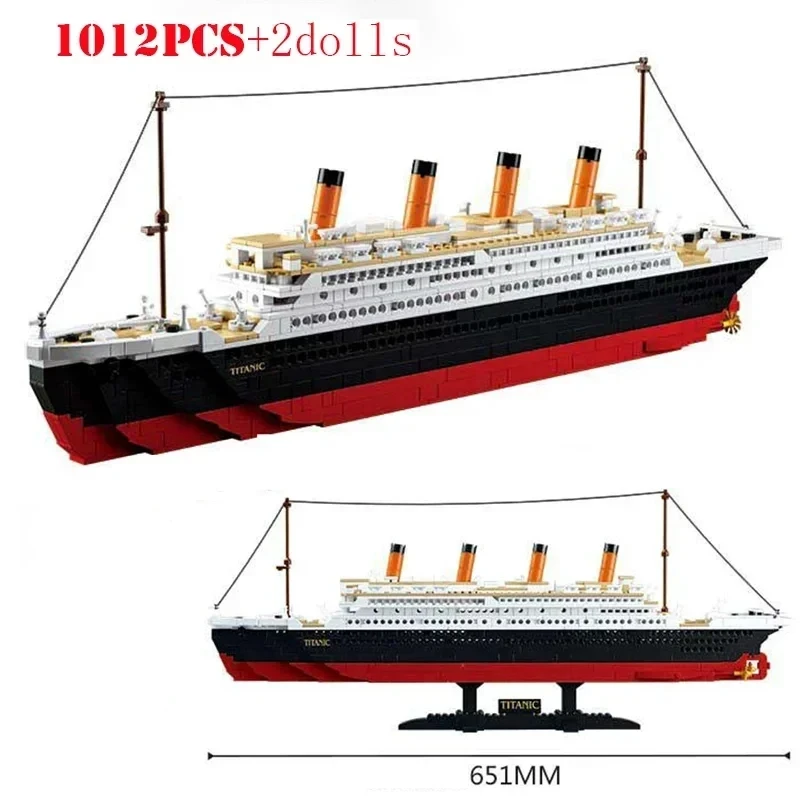 481pcs2401pcs RMS Titanic Ship Building Blocks Toy Set City Educational 3D Model Cruise Boats Mini Bricks Zabawki dla chłopców dorosłych