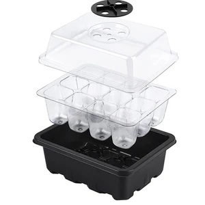 Baki Starter Benih 6/12 Lubang Dengan Kubah Kelembaban Baki Perbanyakan Sukulen Baki Perkecambahan Rumah Kaca Mini Untuk Tanaman Sukulen 12 kubah kelembaban penjualan terbaik - №