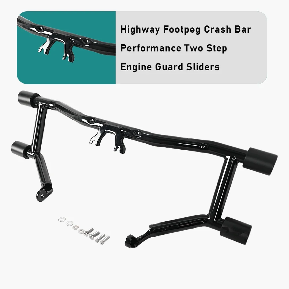 

Motorcycle Solid Steel Highway Footpeg Crash Bar Protek Performance Two Step Engine Guard Sliders for Harley Touring 2014-2025