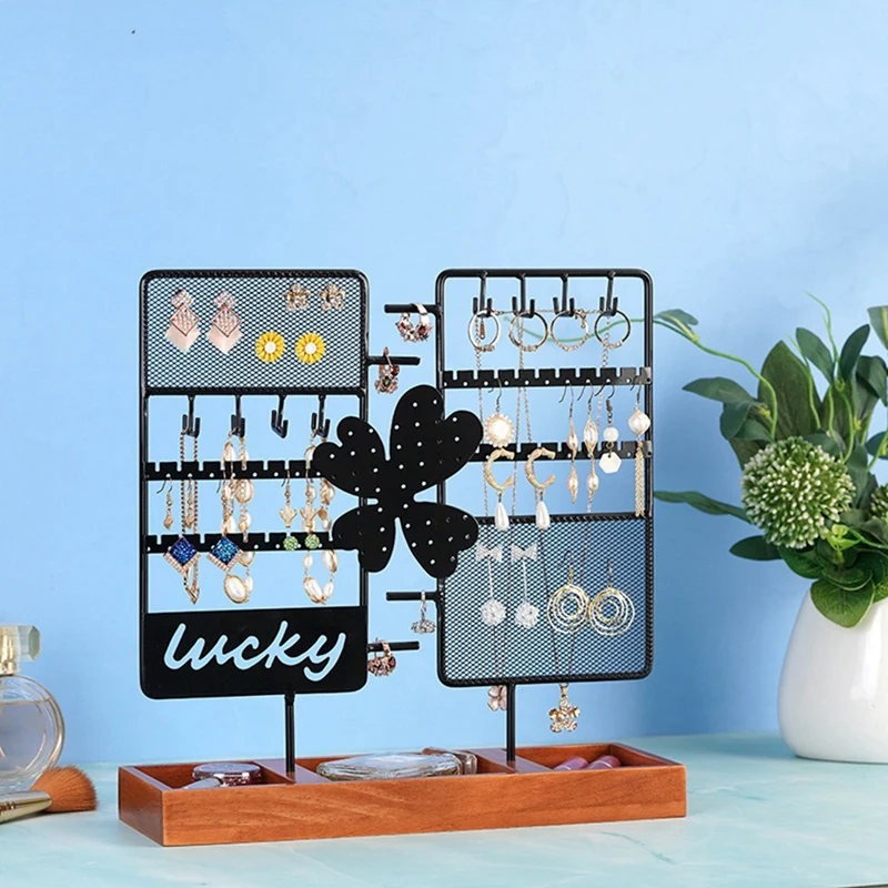 5 Tiers Lucky Storing Rack Ring Bracelet Necklash Bracelet Black Watch Display Racks For Jewelry Display Durable