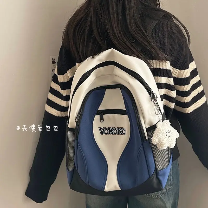 Korean Sweet Backpack for Women Nylon Large Capacity Student Campus Backpack Fashion Travel Shoulder Bag Mochilas Para Mujer