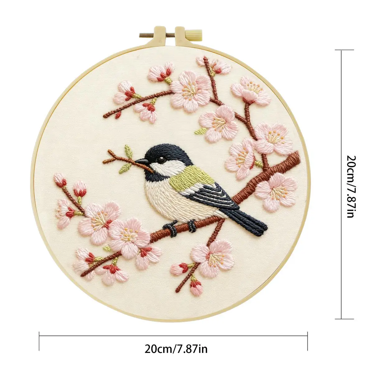 1 Stück 20X20CM/15X15CM 7,87/6,3 Zoll Vogel-Stickerei-Starter-Kit DIY-Kit DIY-Stickerei-Set Handarbeiten Malerei – Detail 3