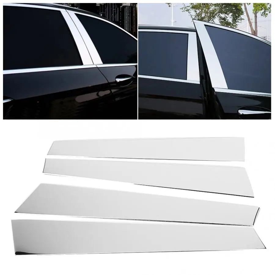 4Pcs Aluminum Alloy Window Pillar Molding Strip Cover Trim Fit for Mercedes Benz W222 S-Class S400L S320L S500 2014-2019