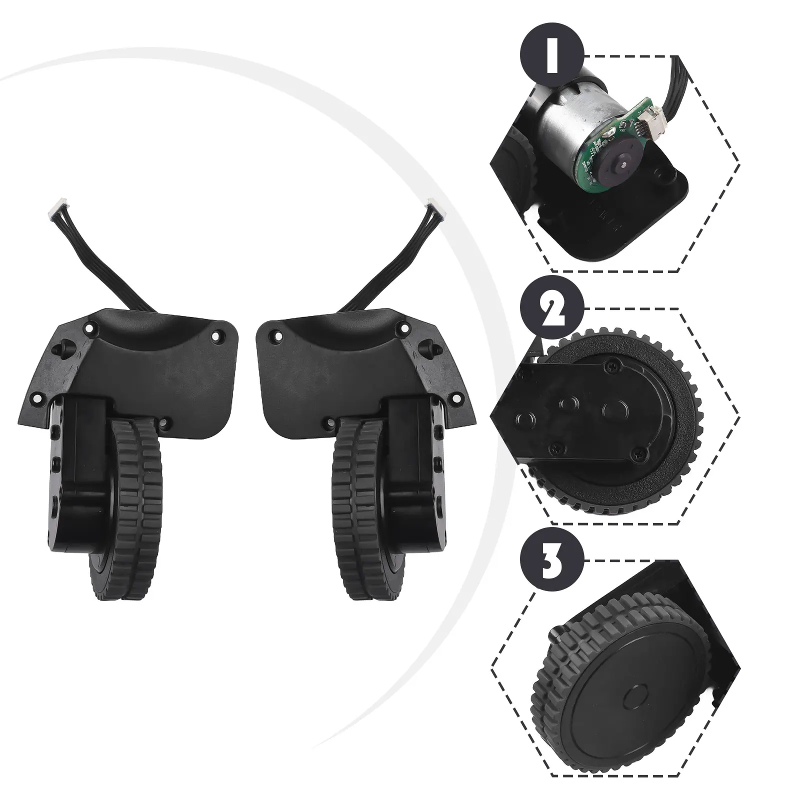Робот-пылесос для ремонта, двигатель вакуумного колеса, черный, как фотографии, демонстрирующий помощник на ходьбу, высококачественный материал для Conga 950