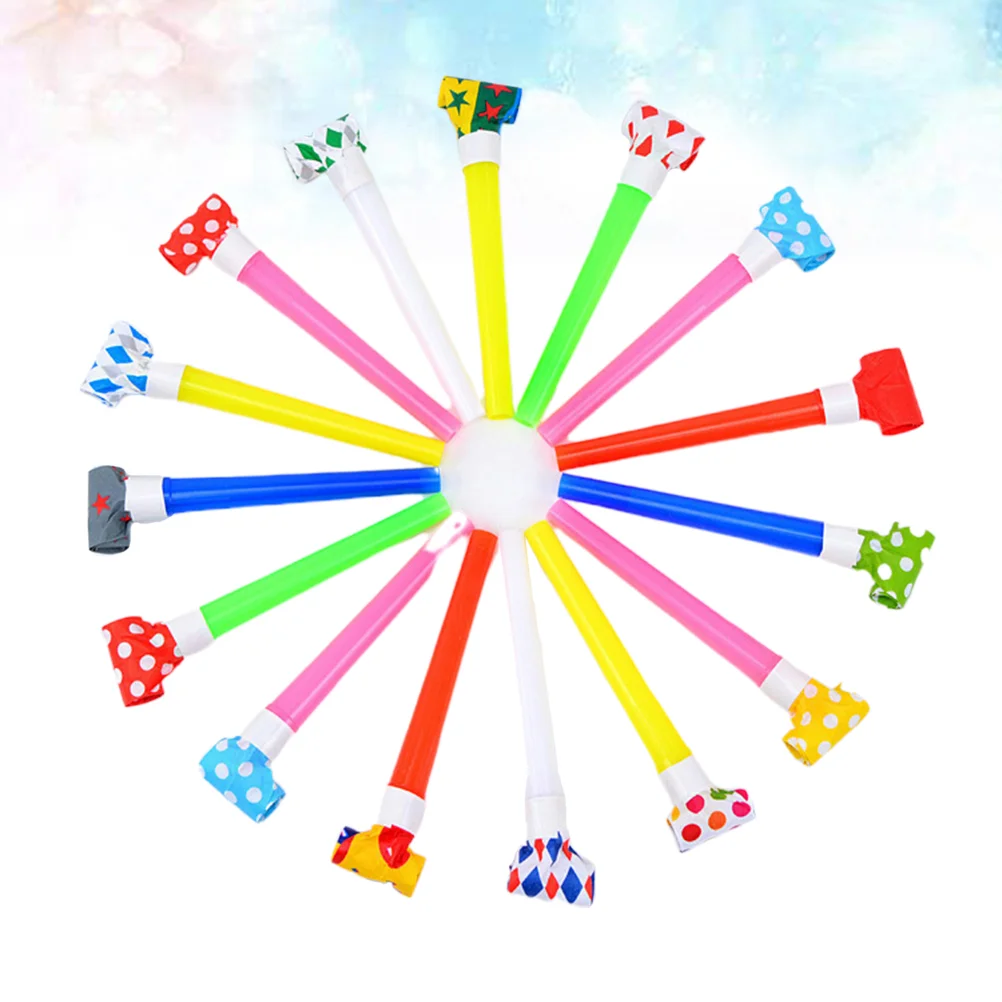 

50 Pcs Birthday Party Plastic Whistle Blowing Dragon Whistle Colored Musical Blowouts New Years Party Noisemakers Cheerleading P