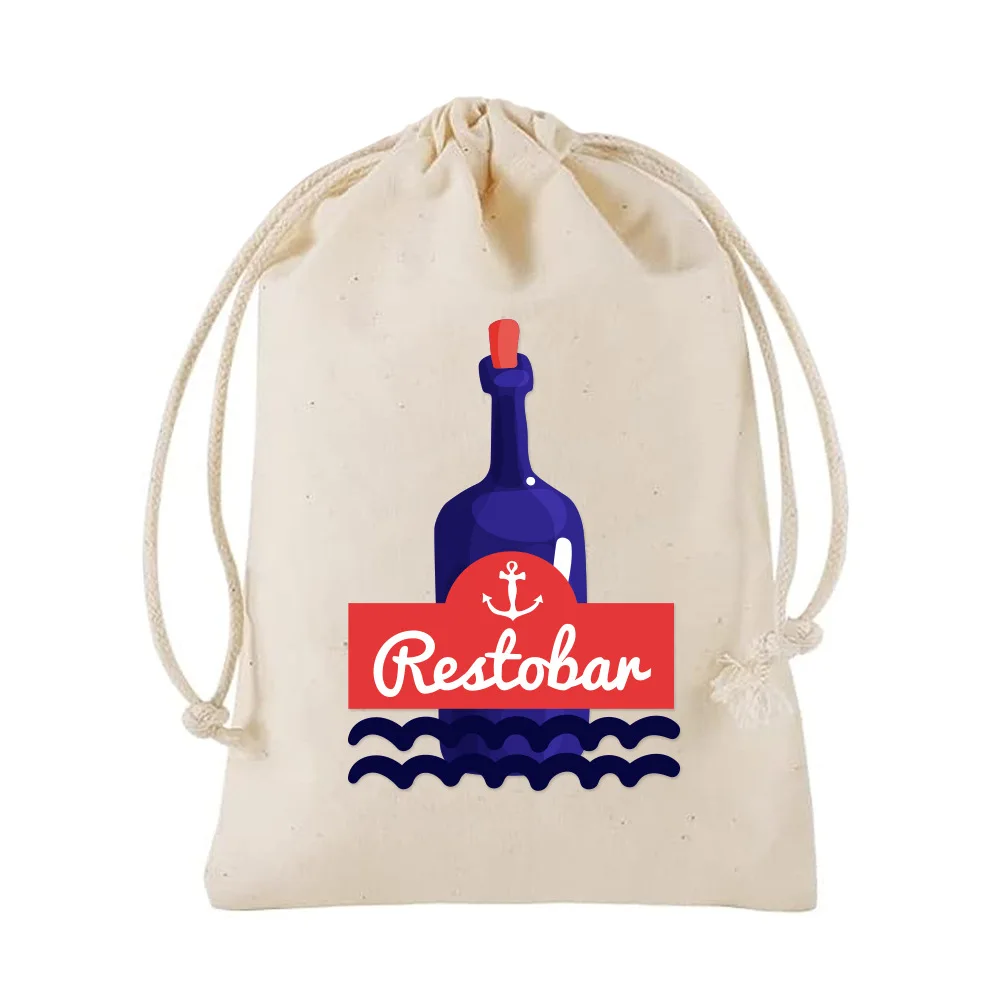 30 Pcs/lot 10*15, 13*18cm Nautical Anchor Drawstring Gift Bag Children's Birthday Party Supplies Wrapping Cotton Bags