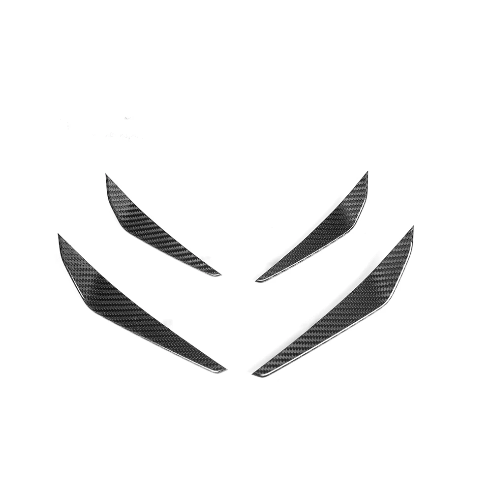JIACHE Dry Carbon Fiber Front Bumper Side Canards Fins Flaps Trims For BMW 3 4 Series G80 G82 G83 M3 M4 2021 UP