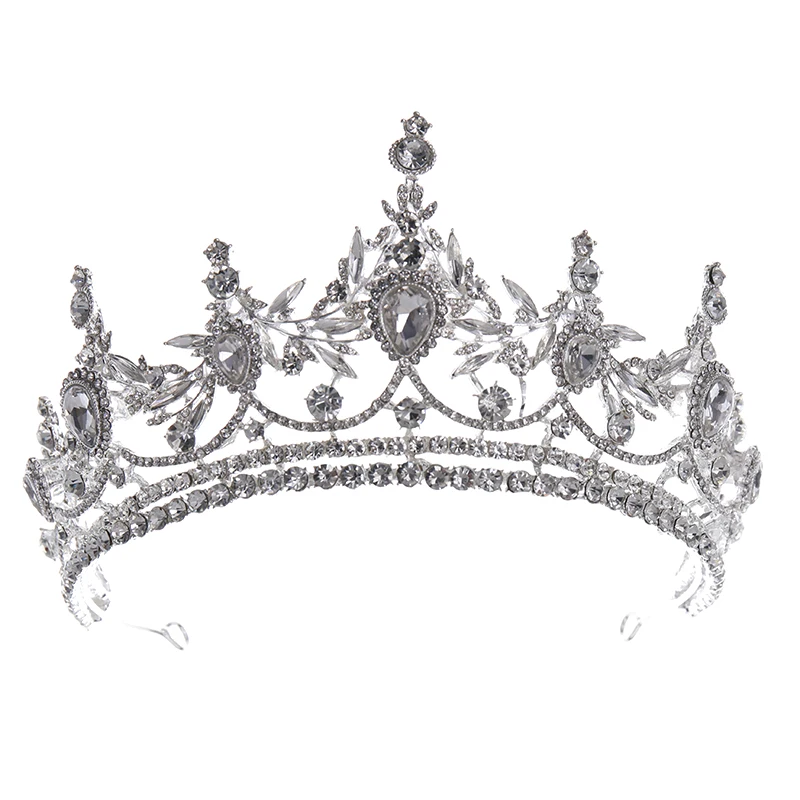 New 2022 Bridal Crown Wedding Headdress Silver Rhinestone Luxury Hair Ornament Hair Hoop Bridesmaid Hairband Women Paty Gift image 6