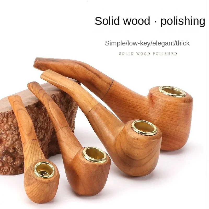 

New Solid Wood Pipes Men's Handmade Smoke Pot Vintage Portable Log Dry Pipe Filter Wood Pipe Tobacco Pipe Smoking