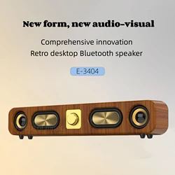 New Retro Wooden Bluetooth Speakers Portable SoundBar Hi-Fi Stereo Card Home Computer Desktop Wireless Sound FM radio Subwoofer